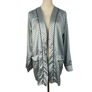 Victoria's Secret Kimono Robe Blue Open Front Loungewear Lightweight‎ WomenLarge